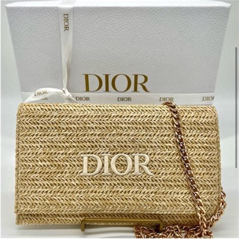 dior raffia makeup bag